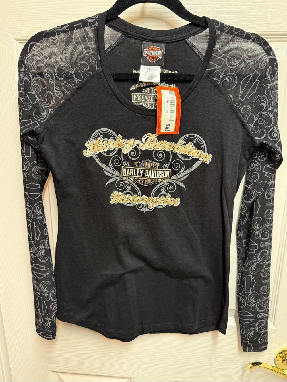Harley-Davidson Y2K Daytona Sheer Sleeve Graphic Top NWT S
